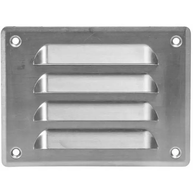 Metalen ventilatierooster vierkant 140x105 mm aluminium - MR14105Al