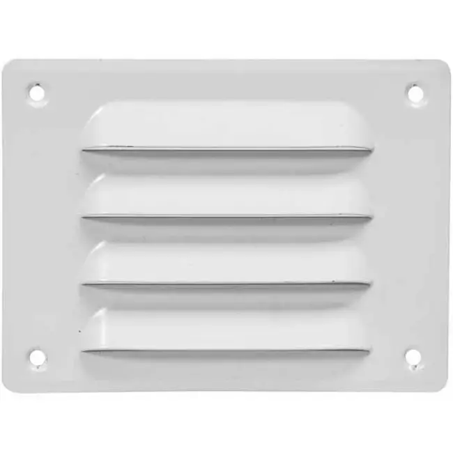Metalen ventilatierooster vierkant 140x105 mm wit - MR14105