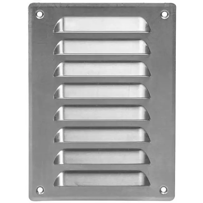 Metalen ventilatierooster vierkant 140x190 mm aluminium - MR1419Al