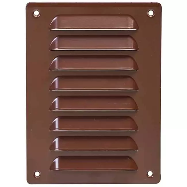 Metalen ventilatierooster vierkant 140x190 mm bruin - MR1419B
