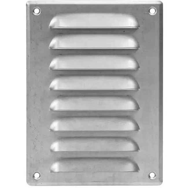 Metalen ventilatierooster vierkant 140x190 mm zink - MR1419Zn