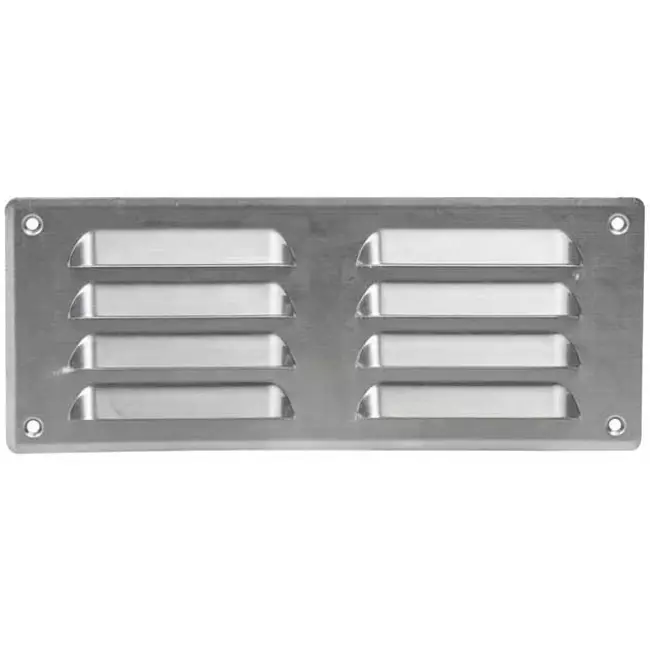 Metalen ventilatierooster vierkant 260x105 mm aluminium - MR26105Al