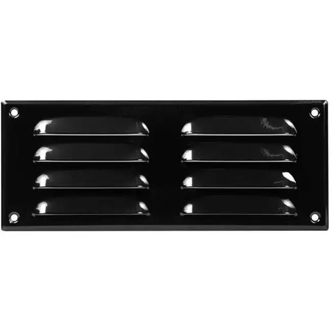 Metalen ventilatierooster vierkant 260x105 mm zwart - MR26105M - RAL9005