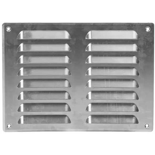 Metalen ventilatierooster vierkant 260x190 mm aluminium - MR2619Al