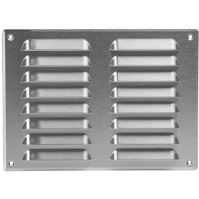Metalen ventilatierooster vierkant 260x190 mm rvs - MR2619i