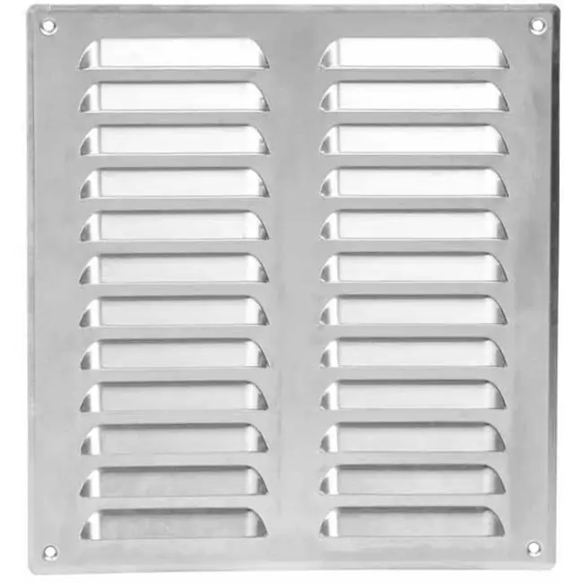 Metalen ventilatierooster vierkant 260x280 mm aluminium - MR2628Al