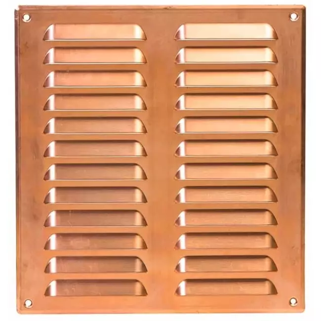 Metalen ventilatierooster vierkant 260x280 mm koper - MR2628Cu