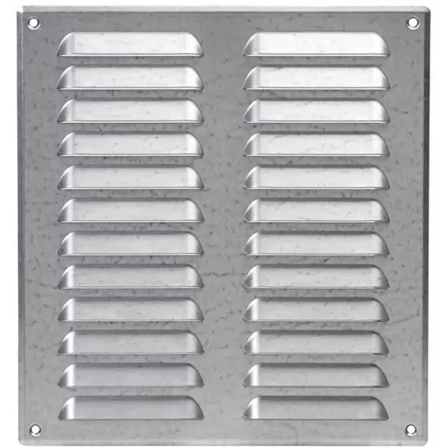 Metalen ventilatierooster vierkant 260x280 mm zink - MR2628Zn