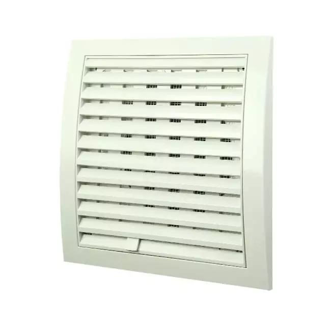 Muurrooster regelbaar 190x190 diameter: 125 wit - ND12R