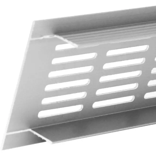 Plintrooster aluminium - zilver L=300mm x H=60mm -RA630S