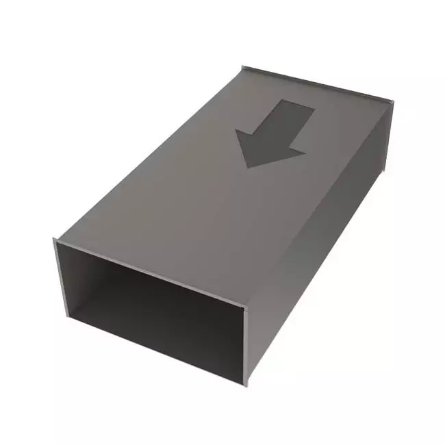 Paslengte recht luchtkanaal B=150 mm x H=150 mm L=1500