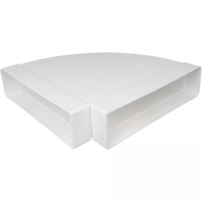 Rechthoekige kunststof horizontale 90° bocht 220x90mm - KLH29-90