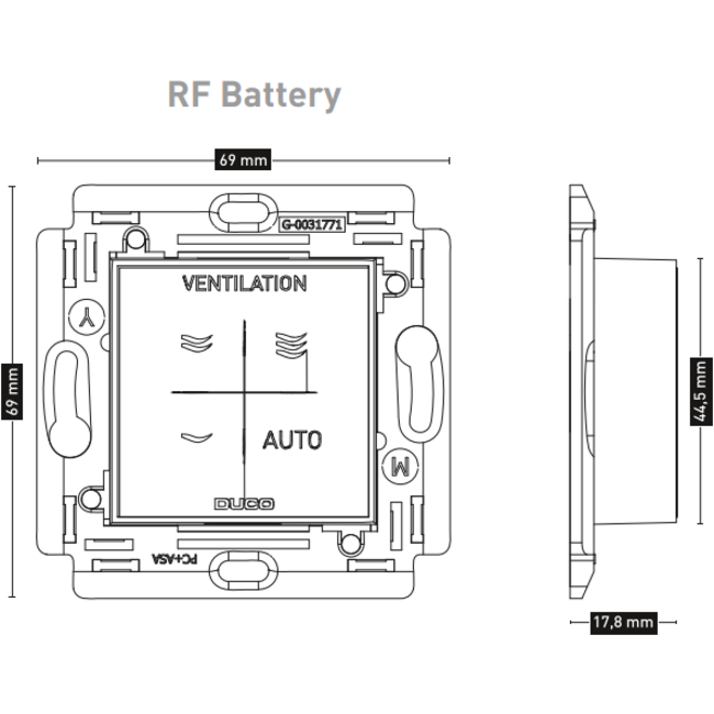 Duco Bedieningsschakelaar RF / Batterij - Wit