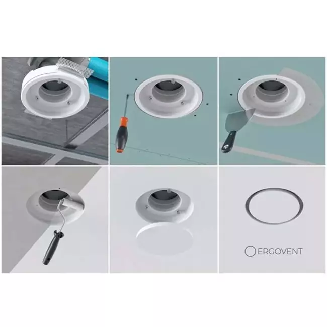 Ergovent instucbaar frameloos ventilatieventiel rond 100 mm