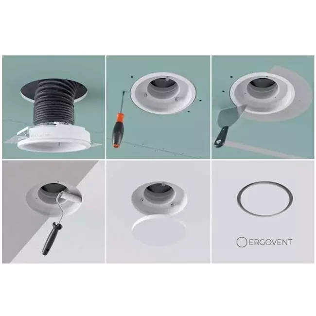 Ergovent instucbaar frameloos ventilatieventiel rond 100 mm