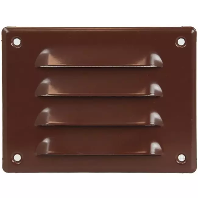 Metalen ventilatierooster vierkant 140x105 mm bruin - MR14105B