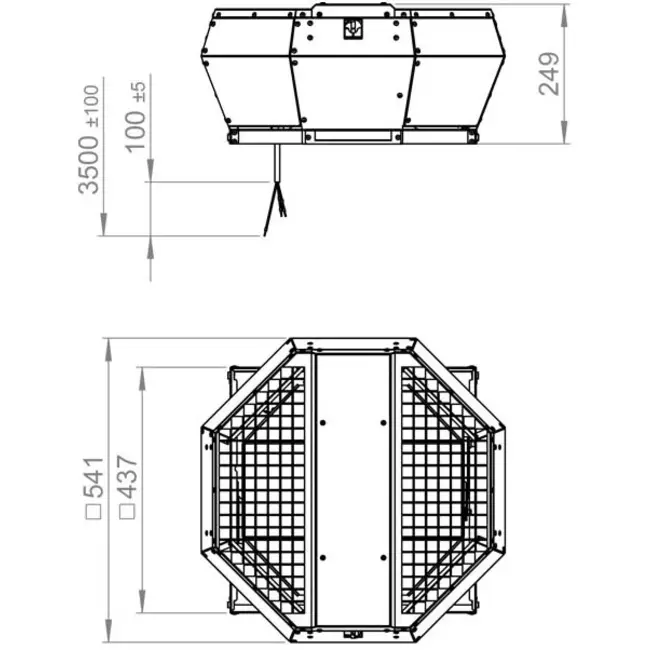 Dakventilator verticaal metaal - DVA 315 E4P 43