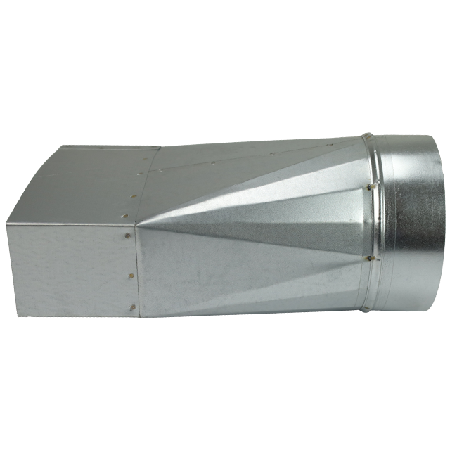 Verloopstuk 220x80 mm naar diameter 125 mm tbv instortkanaal