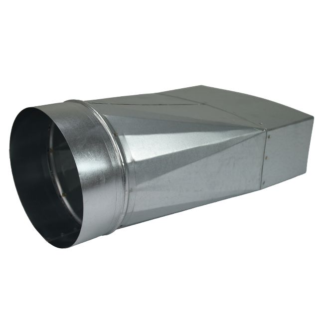Verloopstuk 220x80 mm naar diameter 125 mm tbv instortkanaal