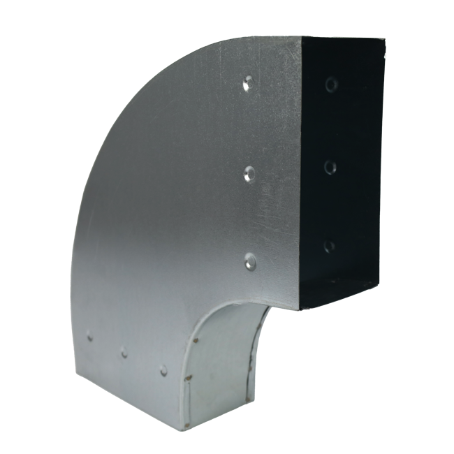 Instort ventilatiekanaal bocht 90 graden 300x80 horizontaal
