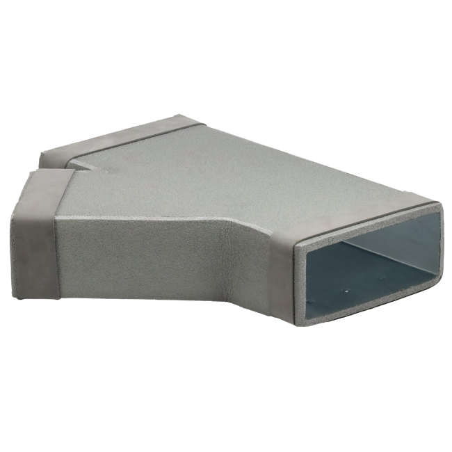 Thermoduct T-stuk 45 graden 220x80 - 170x80 tbv instortkanaal