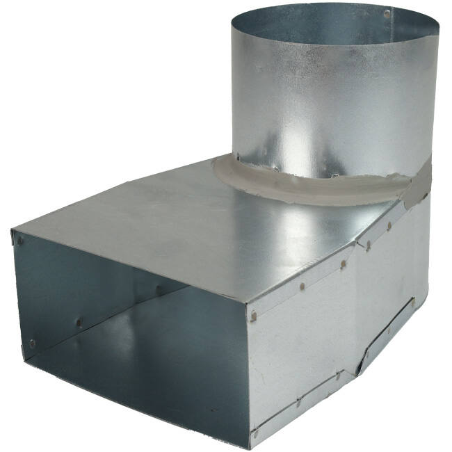 Lepe hoekstuk 220x80 mm naar diameter 150 mm