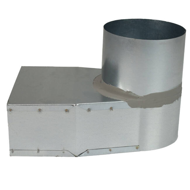 Lepe hoekstuk 220x80 mm naar diameter 150 mm