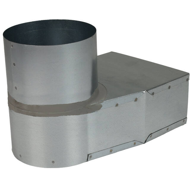 Lepe hoekstuk 220x80 mm naar diameter 150 mm