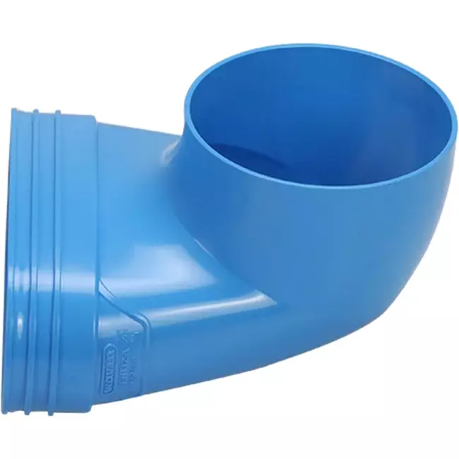 Wavin Ventiza eindstuk 90 graden PVC ovaal 195x80x70 mm met diameter 125 mm M/M