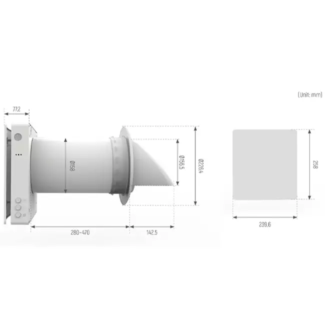 Econox Eco Pair Plus decentrale WTW unit SG-ERV-150 zwart