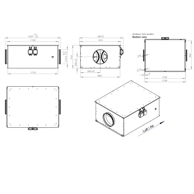 Buisventilator 280 mm geïsoleerd energiezuinig - EM DUO 280 EC K 01