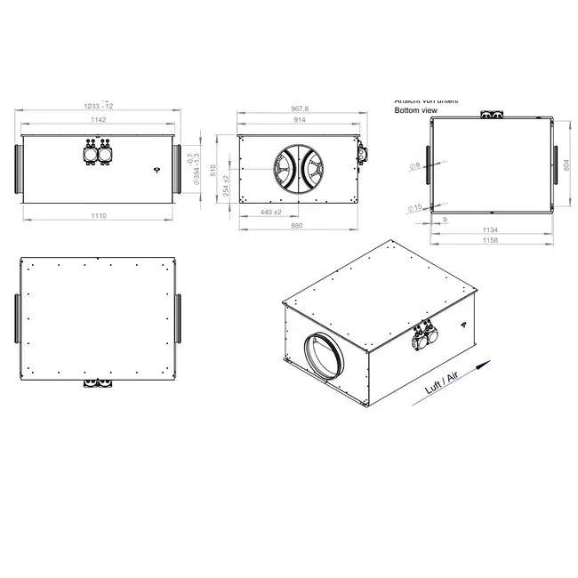 Buisventilator 355 mm geïsoleerd energiezuinig - EM DUO 355 EC K 01