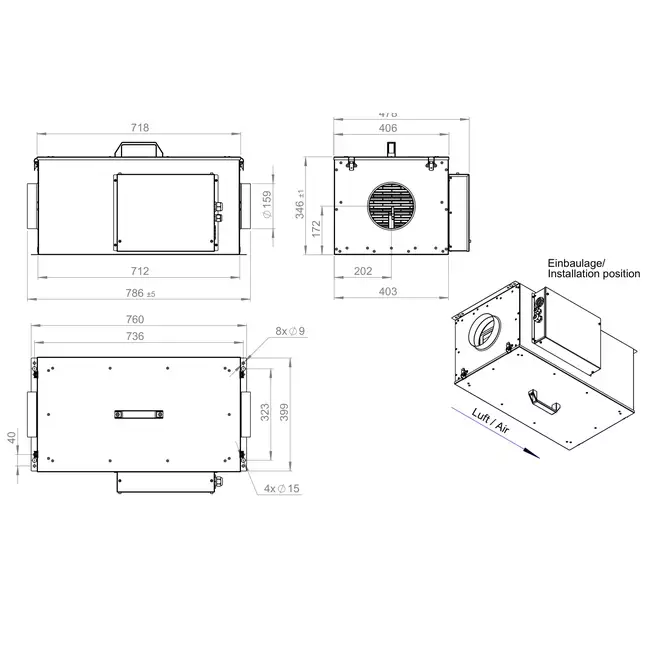 Toevoerunit met elektrische verwarming - FFH 160 EC EOJR 01