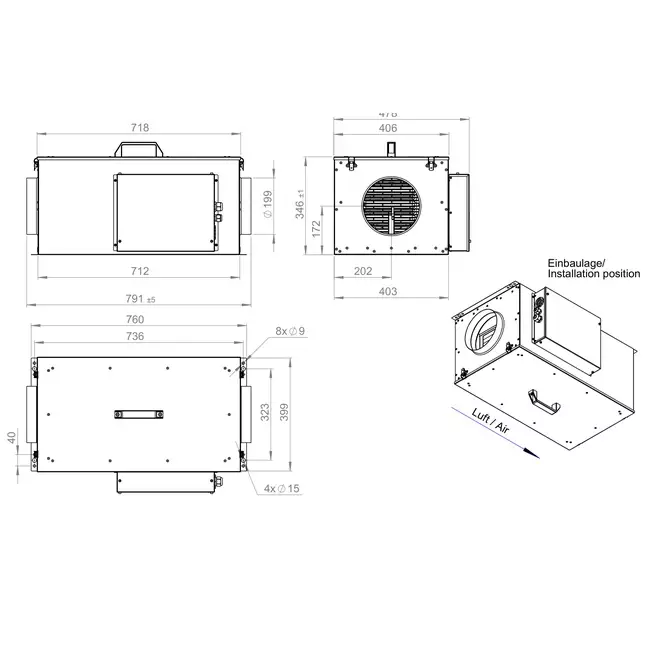 Toevoerunit met elektrische verwarming - FFH 200 EC EOJR 01