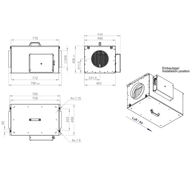 Toevoerunit met elektrische verwarming - FFH 250 EC EOJR 01