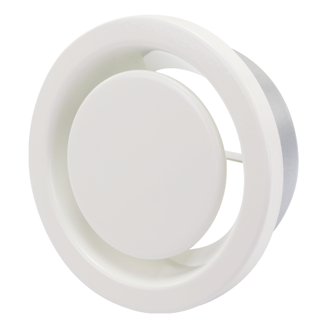 Ventilatie afvoer ventiel 100mm met metaal klemveren - EAV-C100 RAL9010