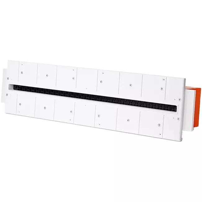 Ergovent instucbaar frameloos lijnrooster 600 mm met aansluitdiameter 75 mm - profiel (verticaal)