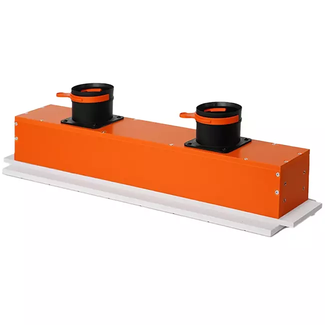 Ergovent instucbaar frameloos lijnrooster 600 mm met aansluitdiameter 75 mm - profiel (verticaal)
