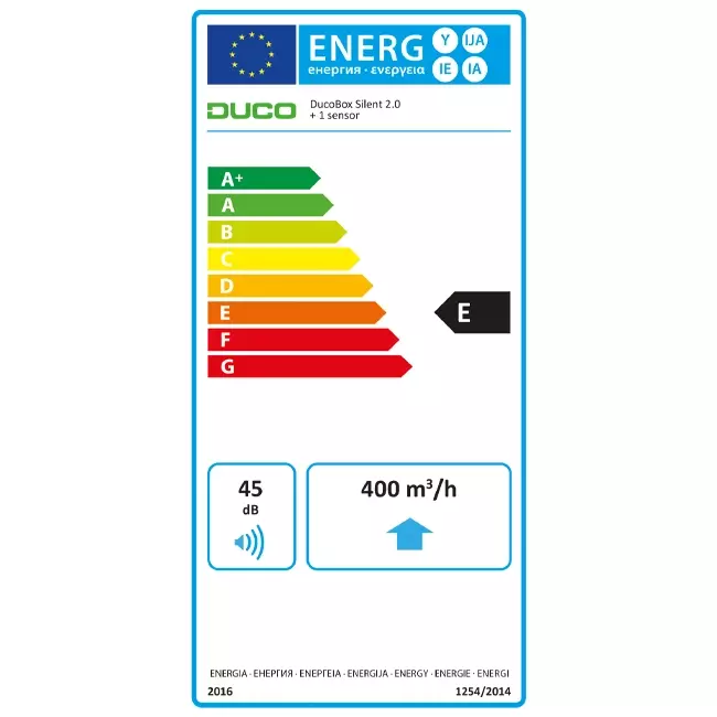 DucoBox Silent 2.0 400 m³/h + RF bediening - randaarde stekker