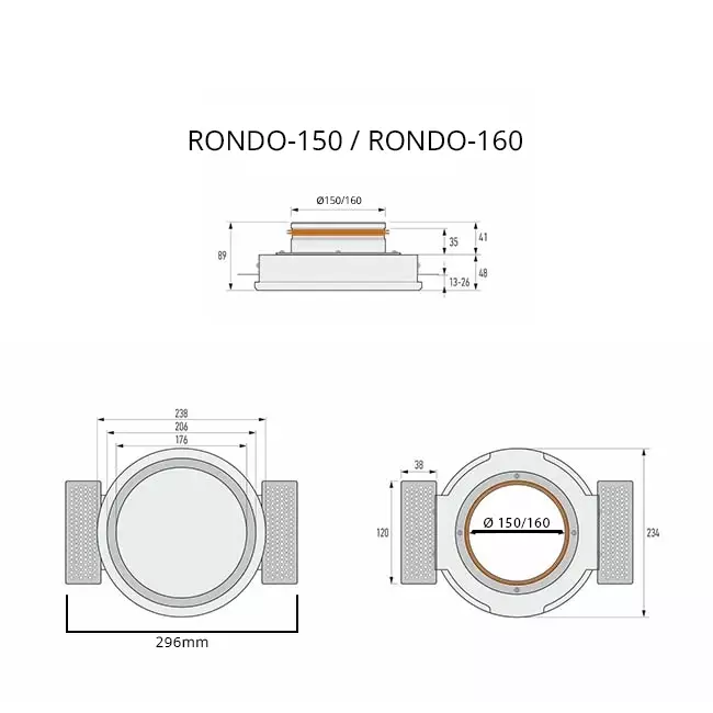 Ergovent instucbaar frameloos ventilatieventiel rond 160 mm