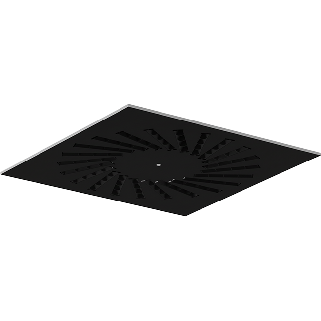 Wervelrooster staal met verstelbare deflectoren – 595x595 mm – RAL 9005
