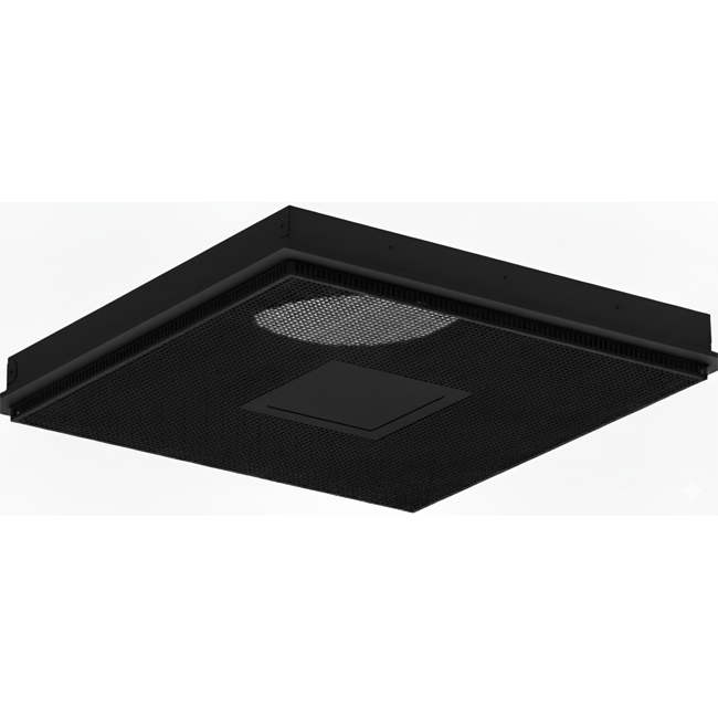 Geperforeerd plafondrooster voor toe- en afvoer 595x595 mm – 160 mm – RAL 9005
