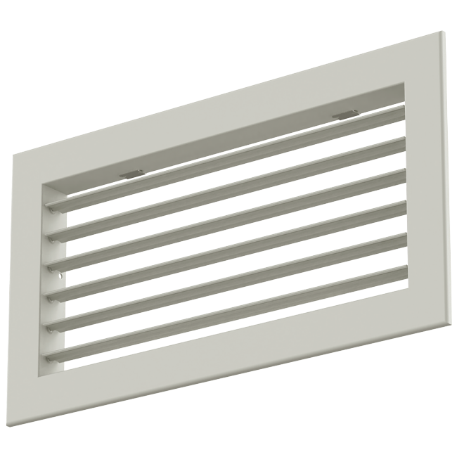 Wandrooster aluminium enkel instelbaar – met klemveren – 200x100 mm – RAL 9010