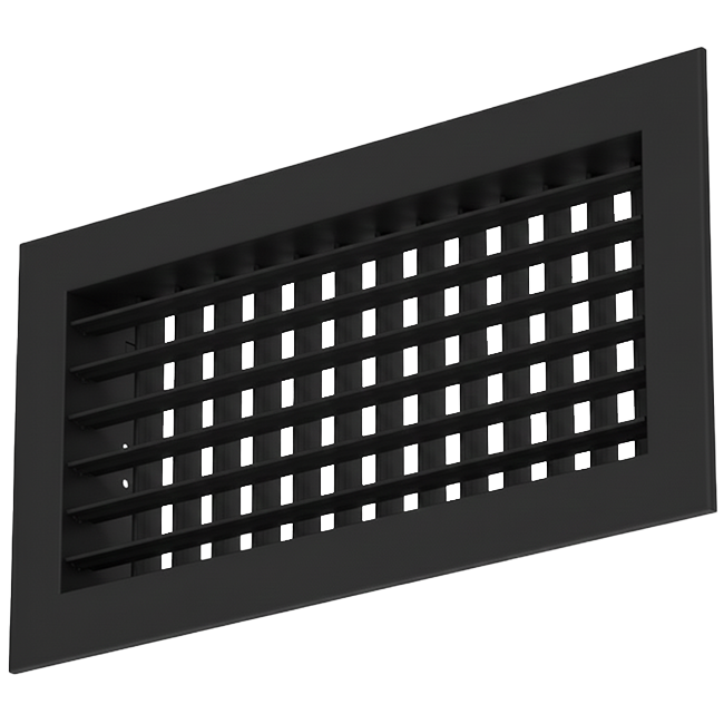 Wandrooster aluminium dubbel instelbaar met regelklep – met klemveren – 300x100 mm – RAL 9005