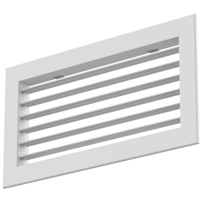 Wandrooster aluminium enkel instelbaar – met klemveren – 200x100 mm – RAL 9016