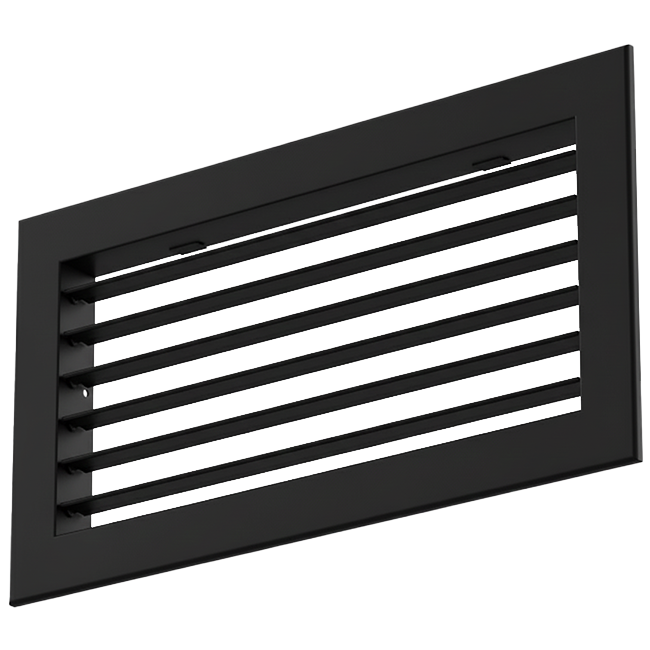 Wandrooster aluminium enkel instelbaar – met klemveren – 800x150 mm – RAL 9005