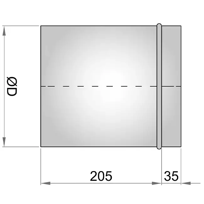 Verlengde schuifverbinding 80mm voor spirobuis