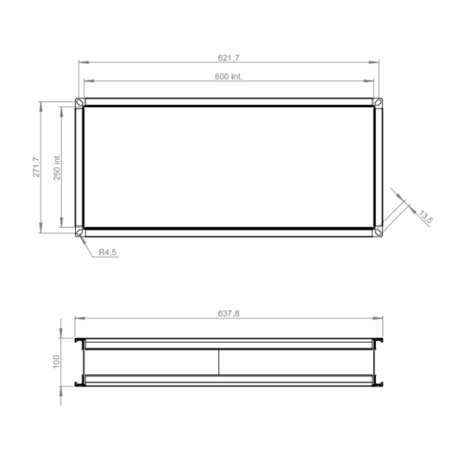 Flexibel verbindingsstuk 600 x 250 - VS 6025