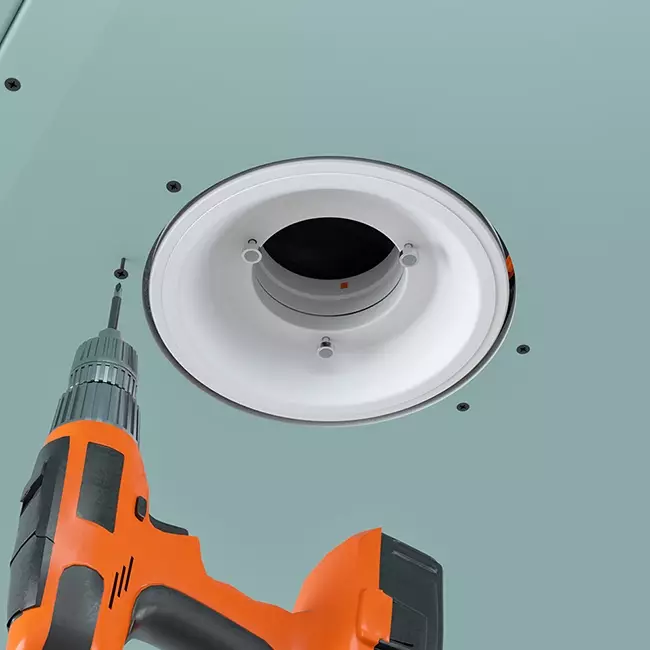 Ergovent instucbaar frameloos ventilatieventiel rond 100 mm - met Coanda-effect