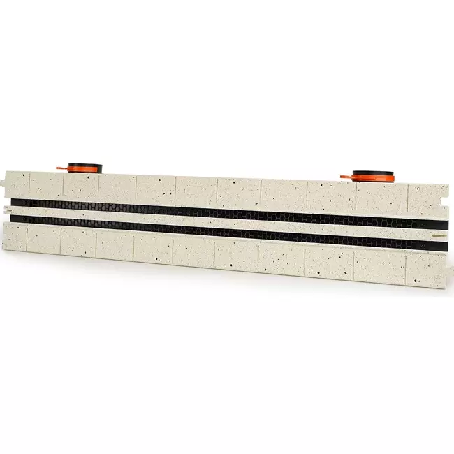 Ergovent instucbaar frameloos lijnrooster 1050 mm met aansluitdiameter 90 mm - modulair - 2 sleuven